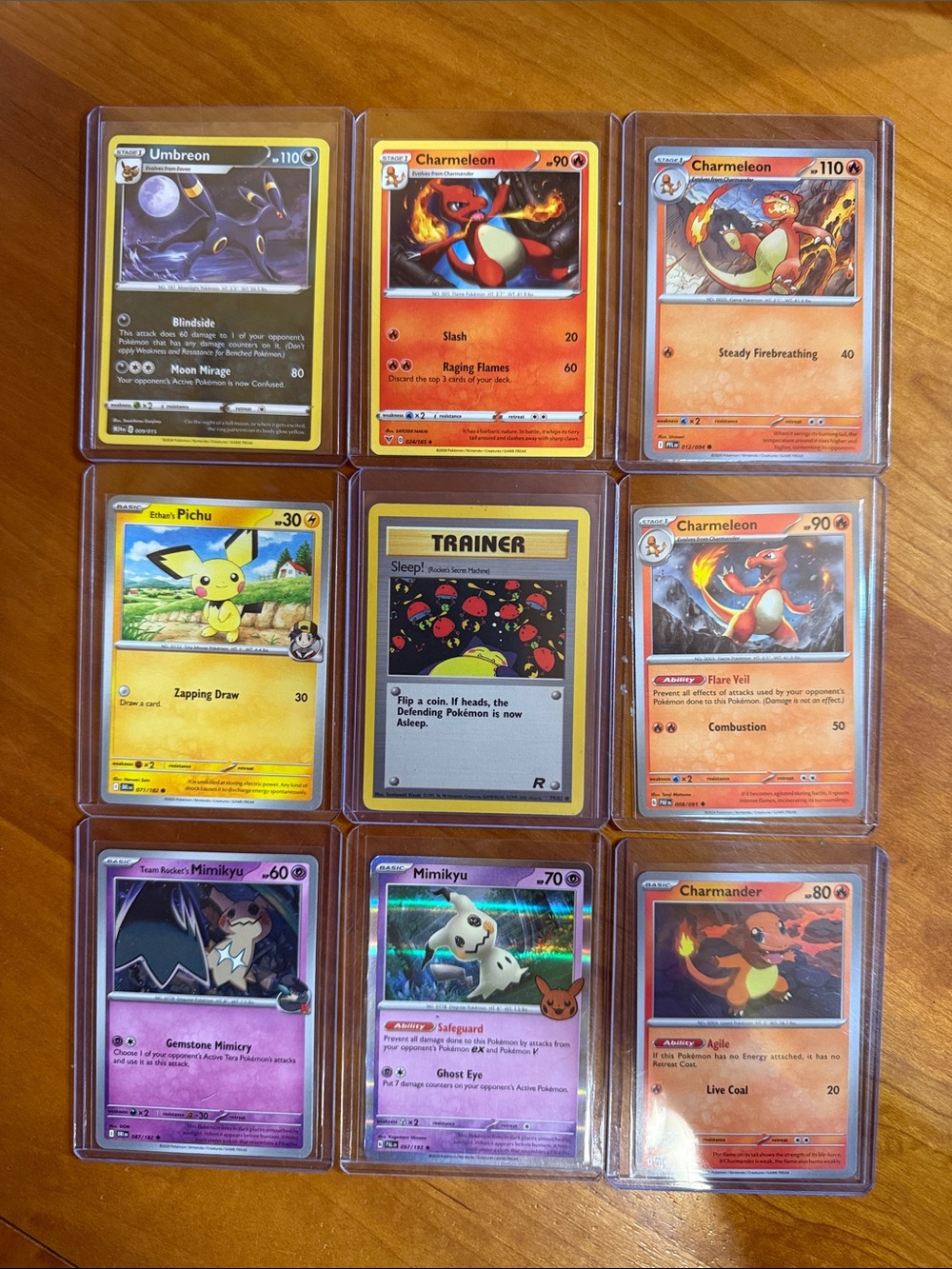 Pokemon Red, Yellow and Purple Card Lot